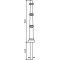 Dekorativ puller i aluminium | serie 495B | fastmonteret, til indst�bning i beton med jordanker, total l�ngde ca. 1300 mm | uden �je
